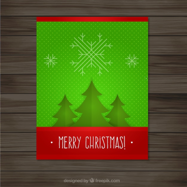 Tarjeta verde de feliz navidad