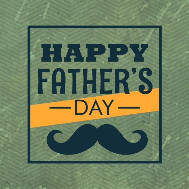 Vector gratuito tarjeta vintage de feliz día del padre con bigote