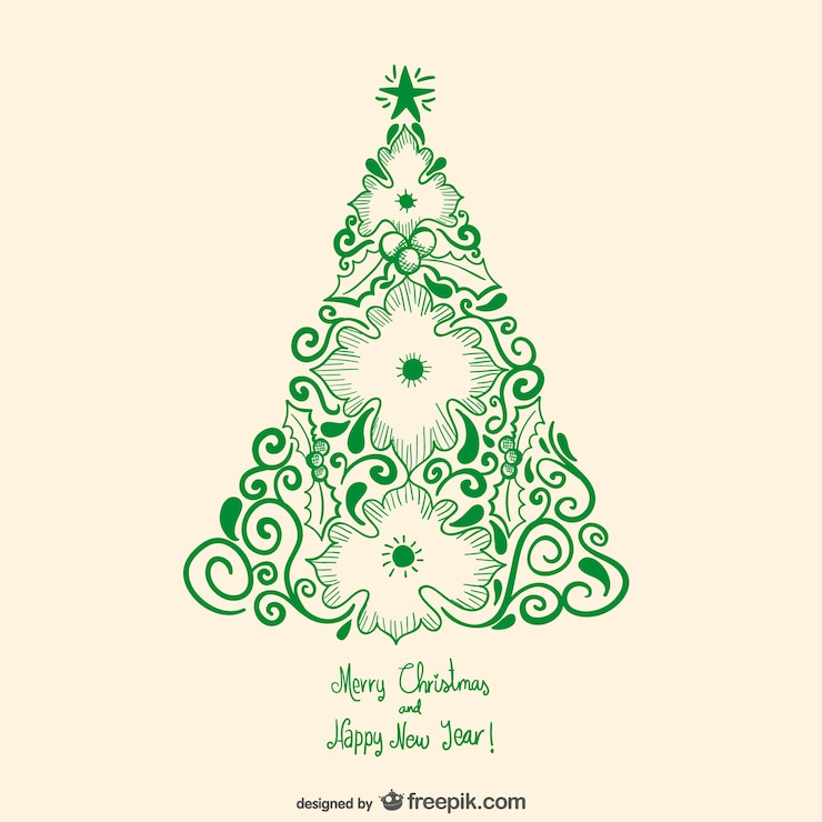 Vector gratuito tarjeta vintage de feliz navidad y año nuevo