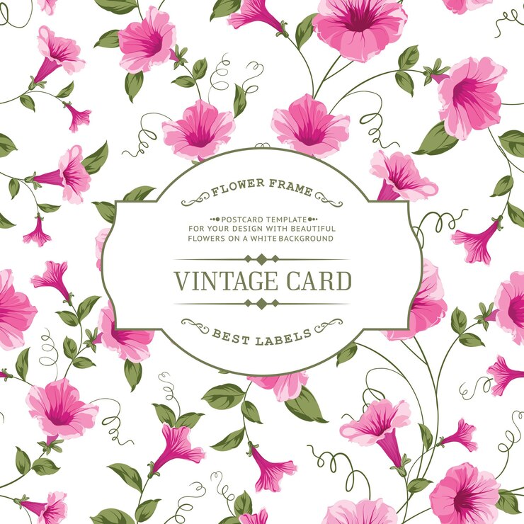Vector gratuito tarjeta vintage de lujo de enredadera de color.