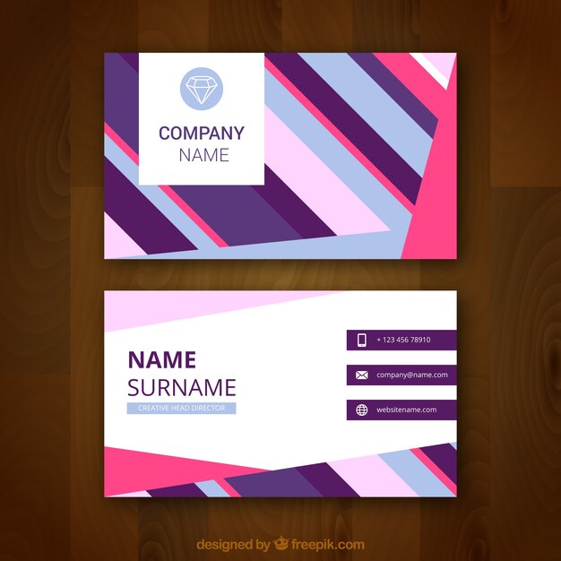 Tarjeta de visita abstracta con formas de colores