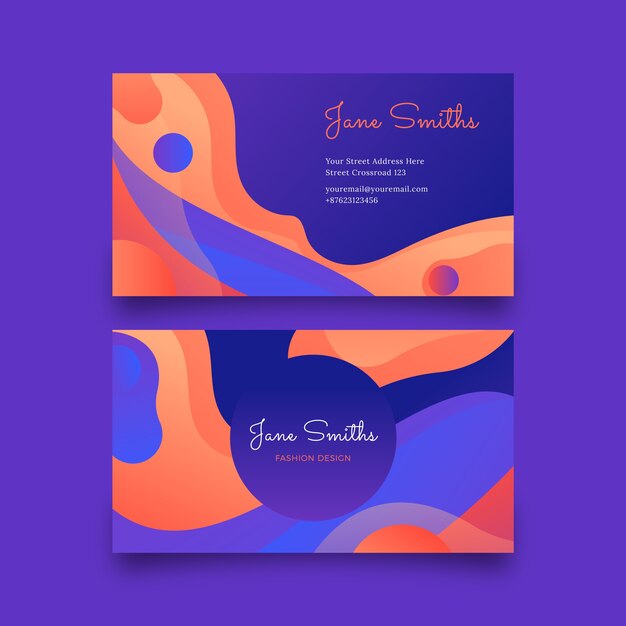 Tarjeta de visita abstracta con gradiente