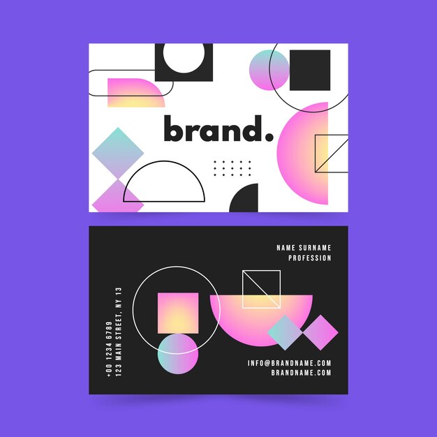 Tarjeta de visita abstracta con gradiente