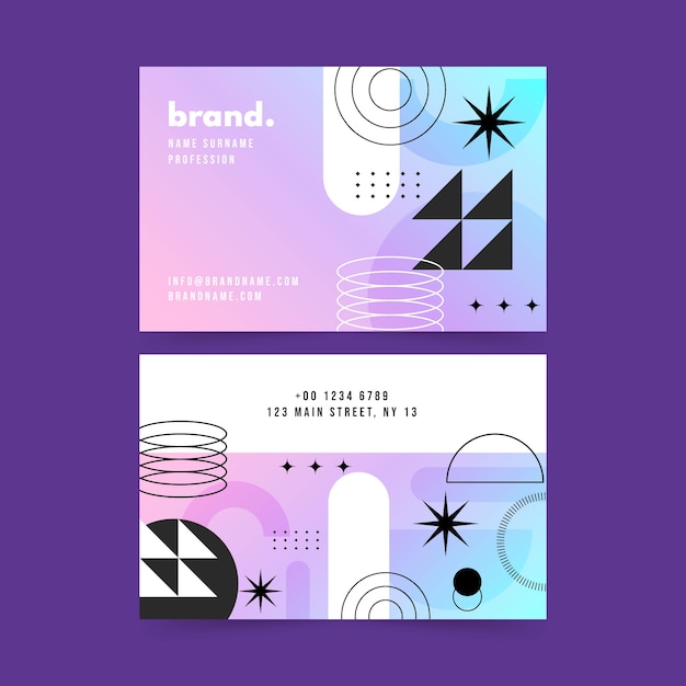 Tarjeta de visita abstracta con gradiente