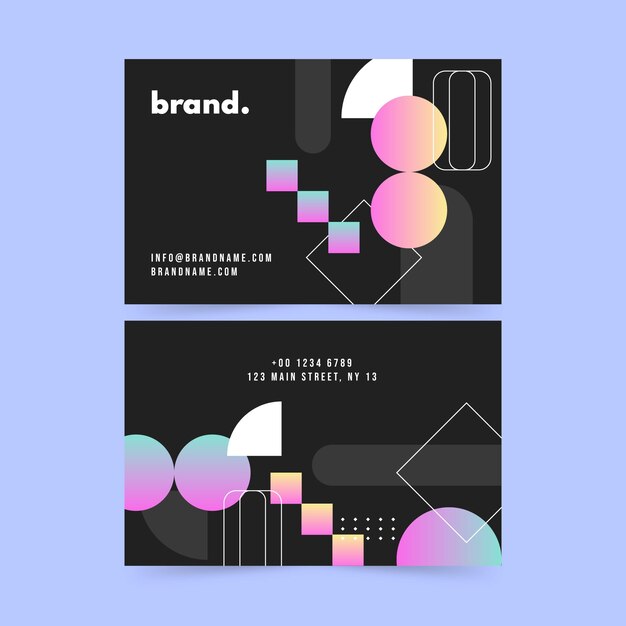 Tarjeta de visita abstracta con gradiente