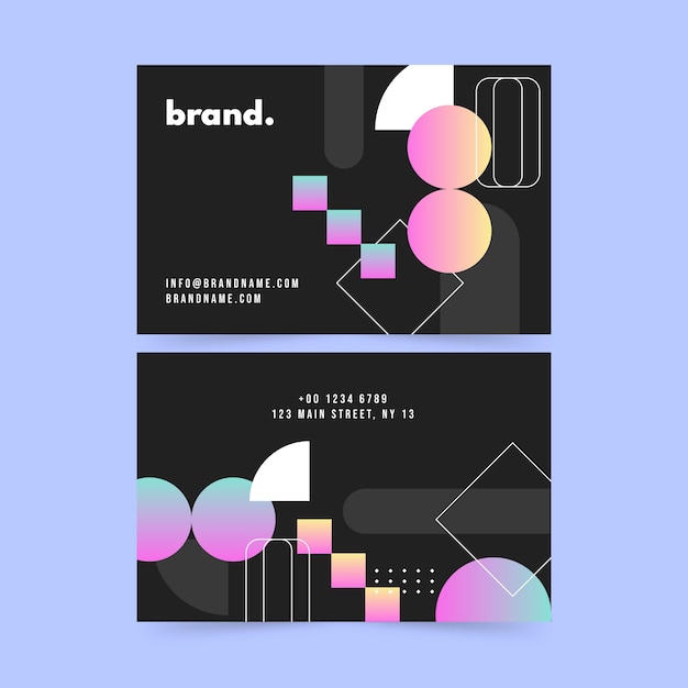 Tarjeta de visita abstracta con gradiente