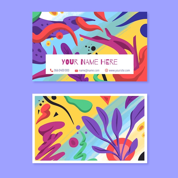 Tarjeta de visita abstracta pintada