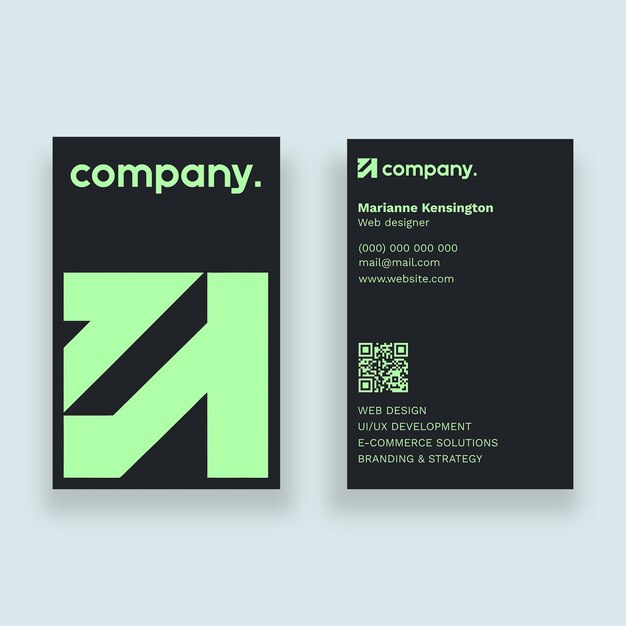 Tarjeta de visita de la Agencia de Diseño Web Geométrica Moderna