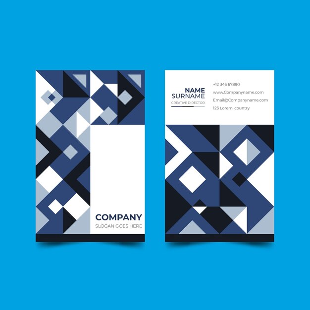 Tarjeta de visita azul de diseño abstracto