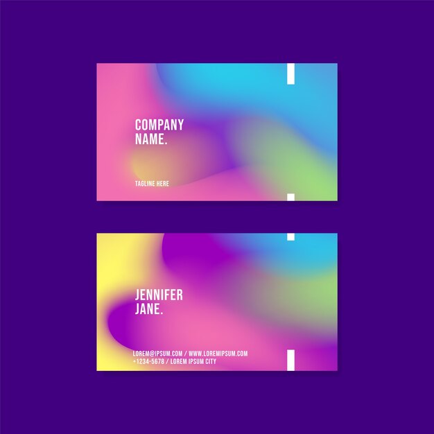 Tarjeta de visita de color degradado de alto contraste