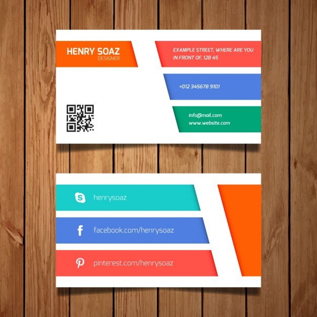 Tarjeta de visita colorida moderna