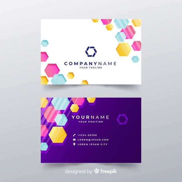 Tarjeta de visita creativa con formas abstractas