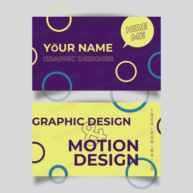 Tarjeta de visita divertida del diseñador gráfico de la plantilla