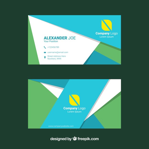 Tarjeta de visita divertida con diseño plano