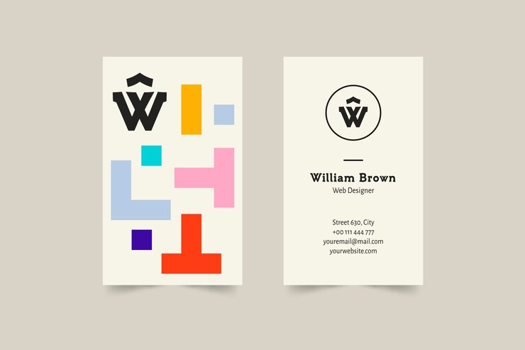 Vector gratuito tarjeta de visita divertida de la plantilla del diseñador gráfico