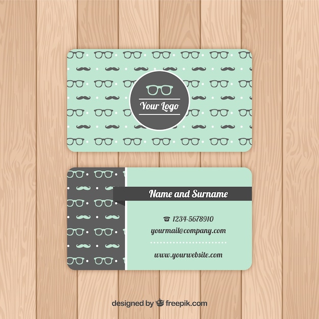 Tarjeta de visita en estilo hipster