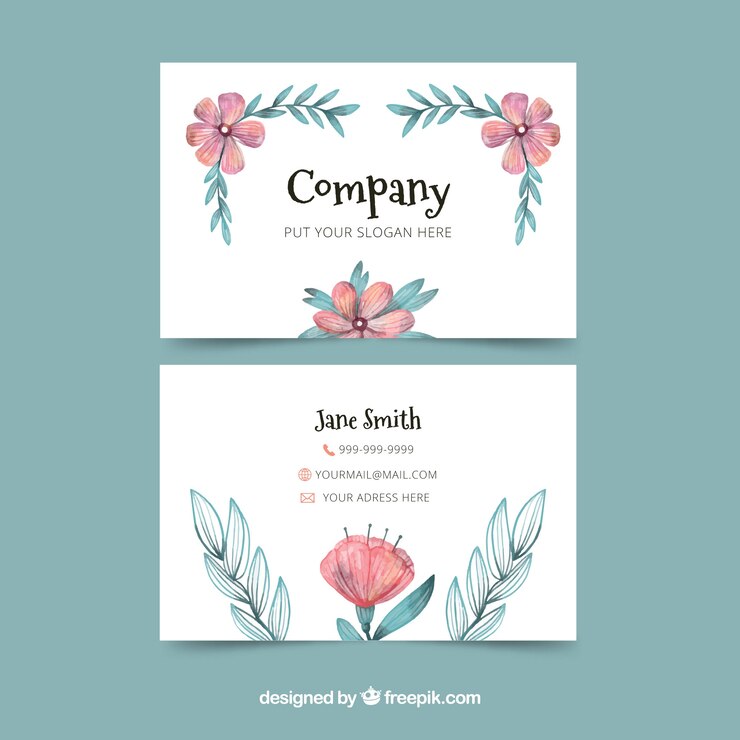 Vector gratuito tarjeta de visita floral