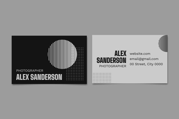 Tarjeta de visita de un fotógrafo minimalista moderno