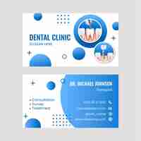 Vector gratuito tarjeta de visita horizontal de clínica dental geométrica realista