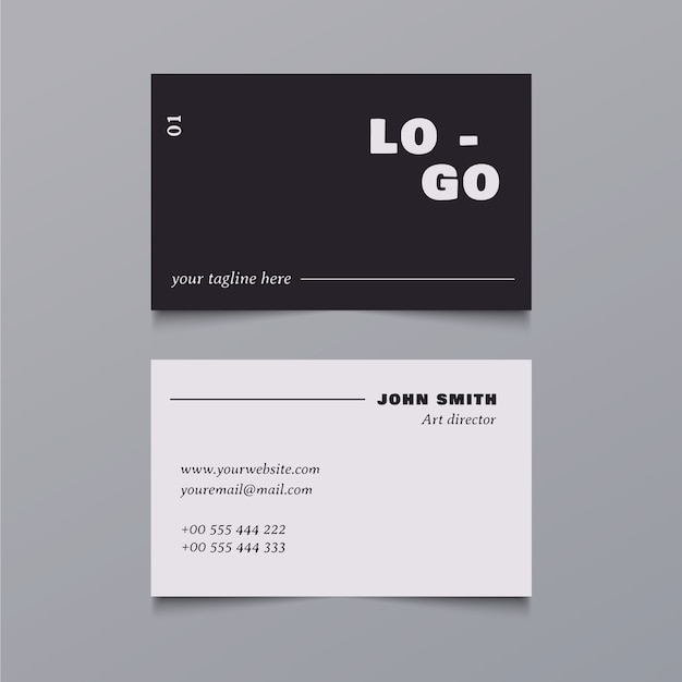 Tarjeta de visita mínima de diseño plano