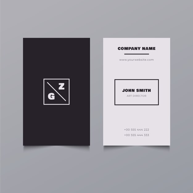 Tarjeta de visita mínima de diseño plano