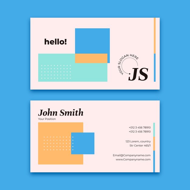 Tarjeta de visita minimalista de diseño plano