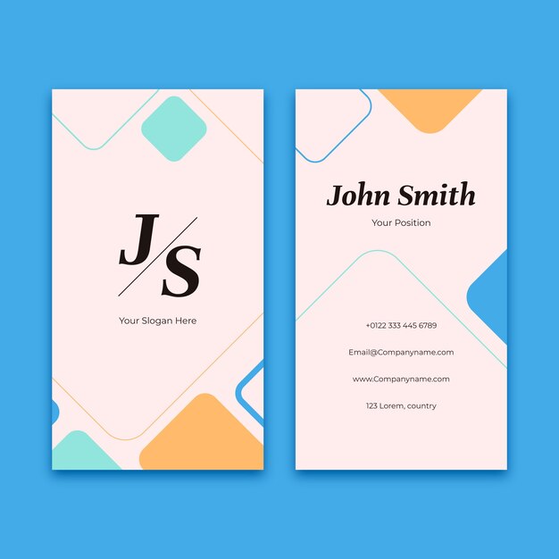 Tarjeta de visita minimalista de diseño plano