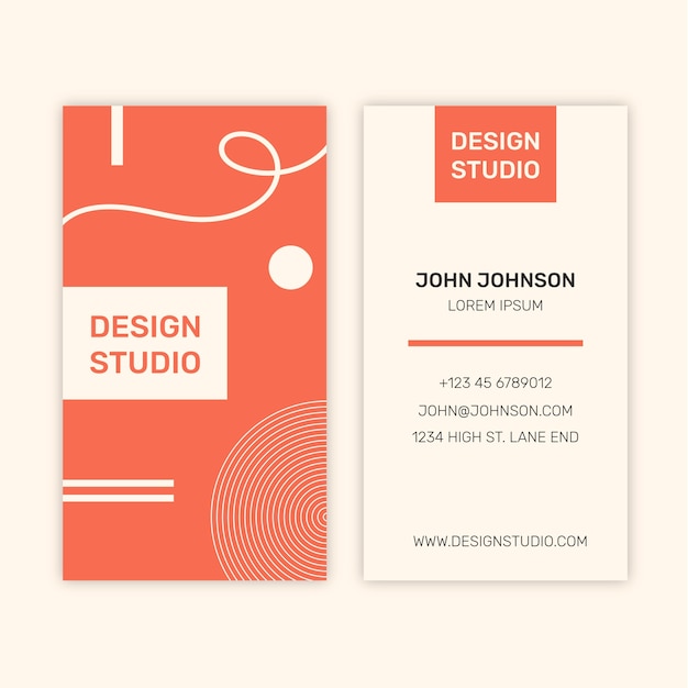 Tarjeta de visita minimalista de diseño plano