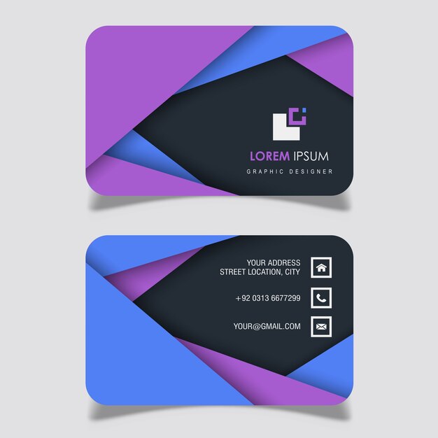 Una tarjeta de visita moderna y colorida