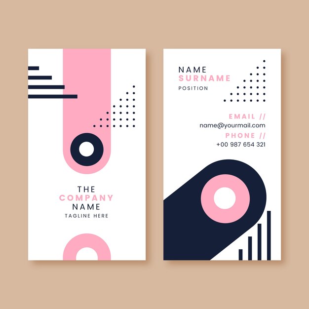 Tarjeta de visita moderna de diseño plano
