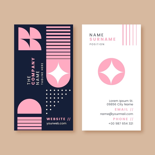 Tarjeta de visita moderna de diseño plano