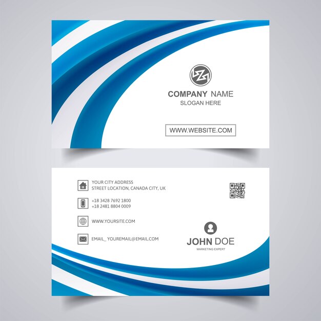 Tarjeta de visita moderna con plantilla de onda