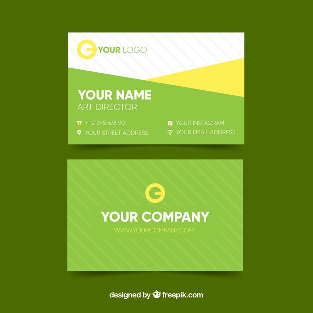 Tarjeta de visita moderna verde
