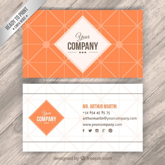 Tarjeta de visita naranja