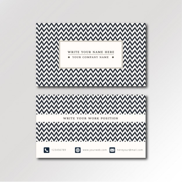 Tarjeta de visita con patrón el zig zag