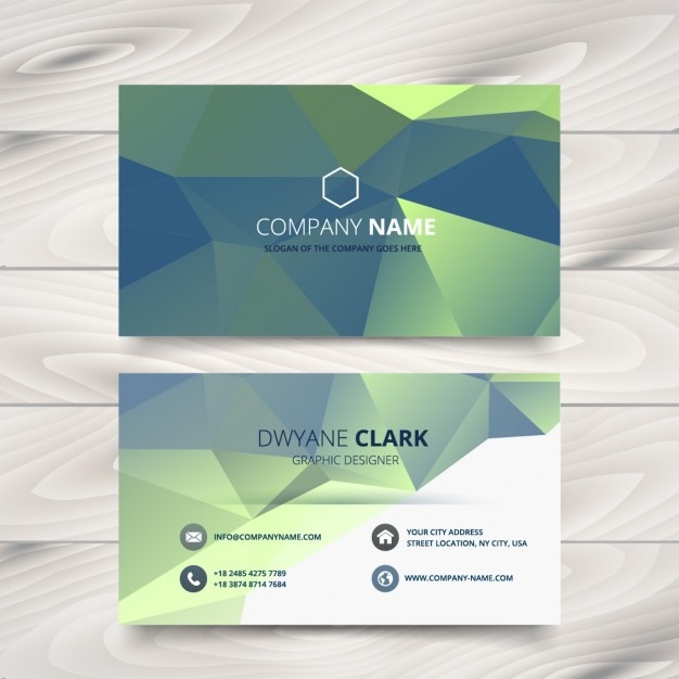 Tarjeta de visita polygonal creativa