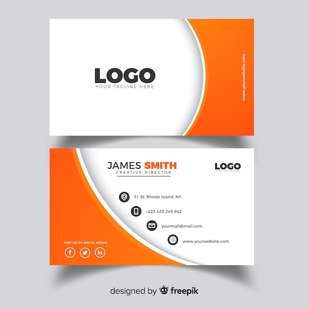 Tarjeta de visita profesional con formas abstractas