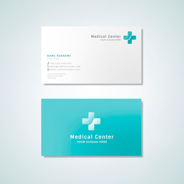 Vector gratuito tarjeta de visita profesional médica maqueta de diseño