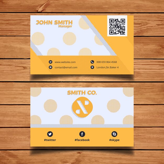 Tarjeta de visita simple amarilla 