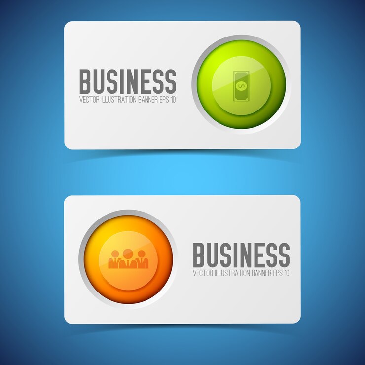 Vector gratuito tarjeta de visita con texto e iconos redondos