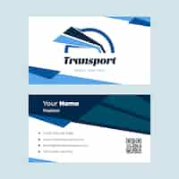 Vector gratuito tarjeta de visita de transporte dibujada a mano