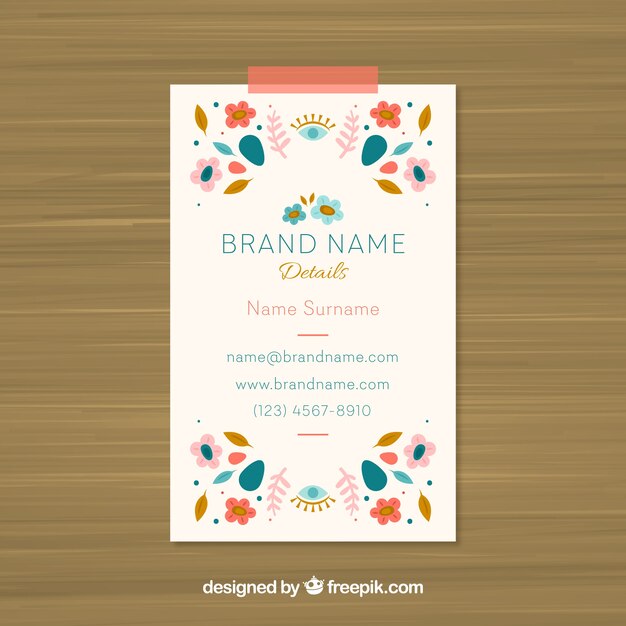 Tarjeta de visita con vegetación decorativa
