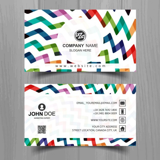 Tarjeta de visita con zig zag