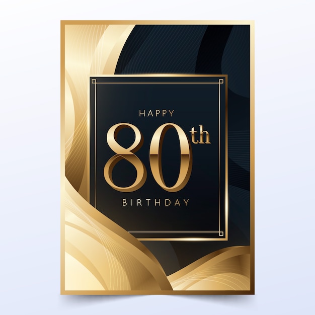 Tarjetas de 80 cumpleaños realistas