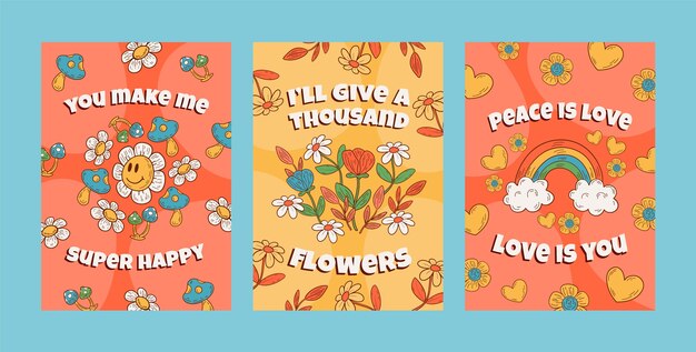 Tarjetas de amor dibujadas a mano
