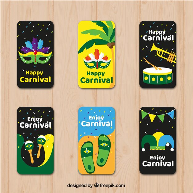 Tarjetas de carnaval brasileño