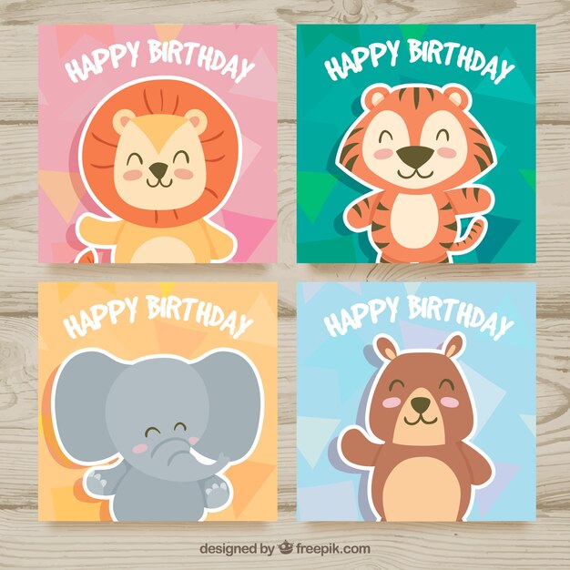 Tarjetas de cumpleaños con animales graciosos
