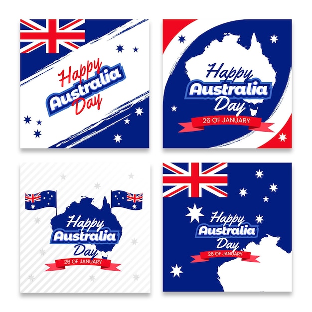 Tarjetas de felicitación del día de australia