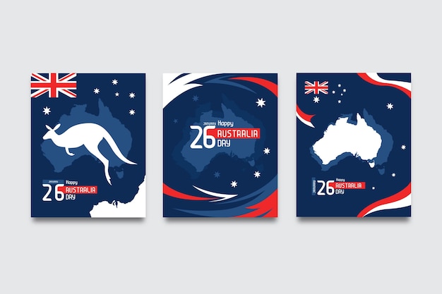 Vector gratuito tarjetas de felicitación para el día de australia