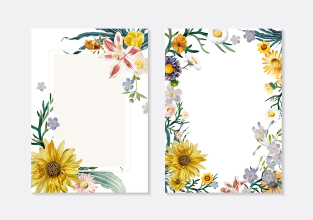 Vector gratuito tarjetas de felicitación florales